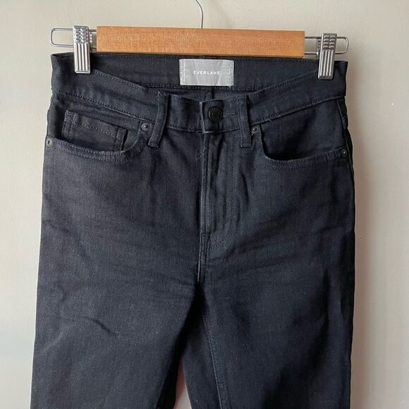 EVERLANE High Rise Skinny Jeans Black 25 - Picture 4 of 12